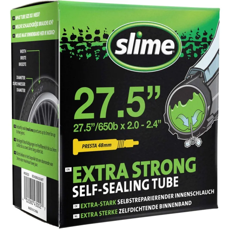Slime Smart Self Sealing Inner Tube 27.5 x 2.0-2.4c Presta Valve