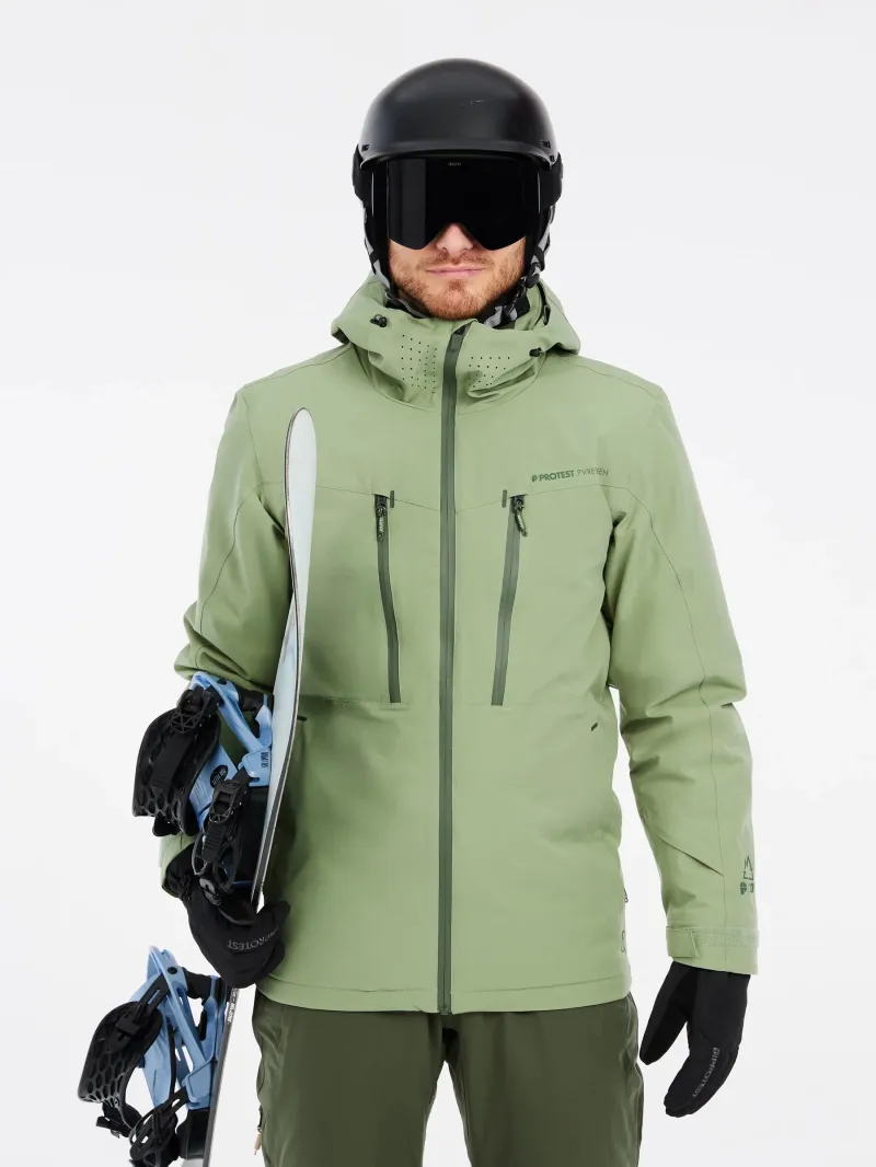 PROTEST MENS MOTHY SKI JACKET MARL GREEN