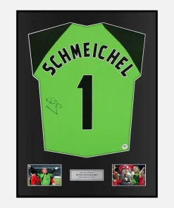 Framed Peter Schmeichel Signed Manchester United Shirt Goalkeeper 1999 [Classic]