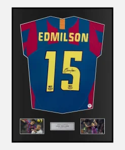 Framed Jose Edmilson Signed Barcelona Shirt 2005-06 Final [Classic]