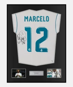 Framed Marcello Signed Real Madrid Shirt 2017-18 Home [Classic]