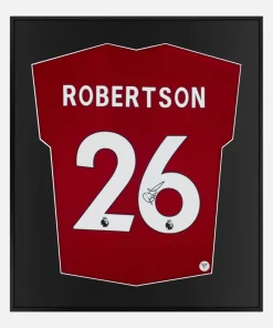 Framed Andrew Robertson Signed Shirt, Liverpool Home [Lite]