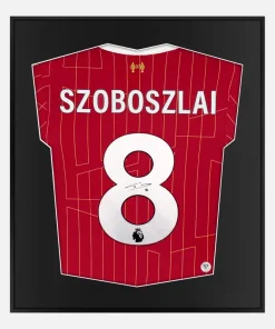 Framed Dominik Szoboszlai Signed Liverpool Shirt 2024-25 Home [Lite]