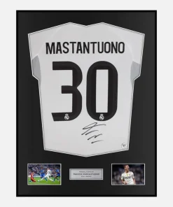 Framed Franco Mastantuono Signed Real Madrid Shirt 2025-26 Home [Classic]