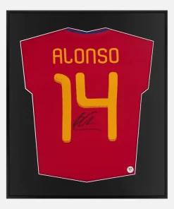 Framed Alonso Signed Shirt, Spain World Cup Winners [Lite]