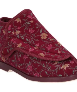 GBS Rhona Ladies Extra Wide Fit Slipper Wine