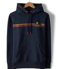SALTROCK LADIES OCEAN STRIPE POP HOOD BLUE