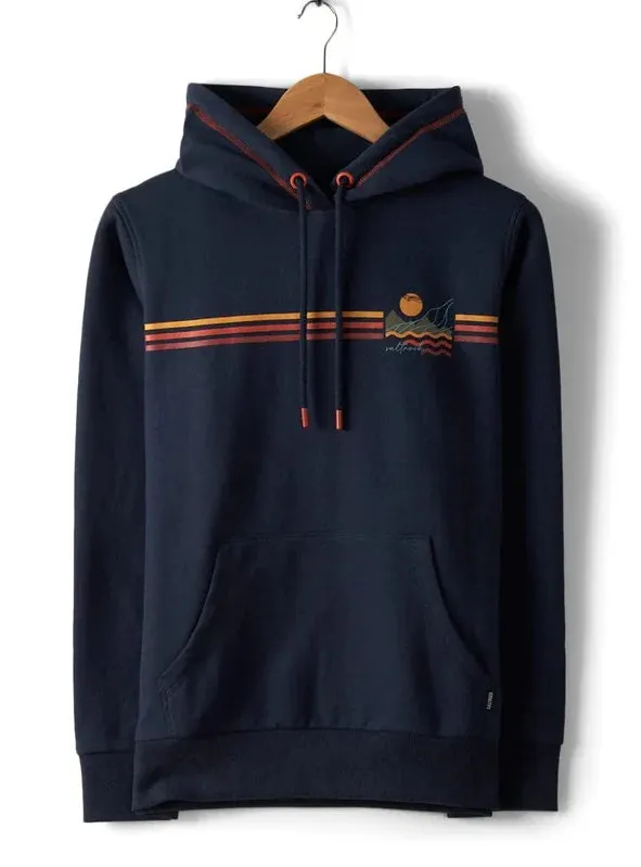 SALTROCK LADIES OCEAN STRIPE POP HOOD BLUE