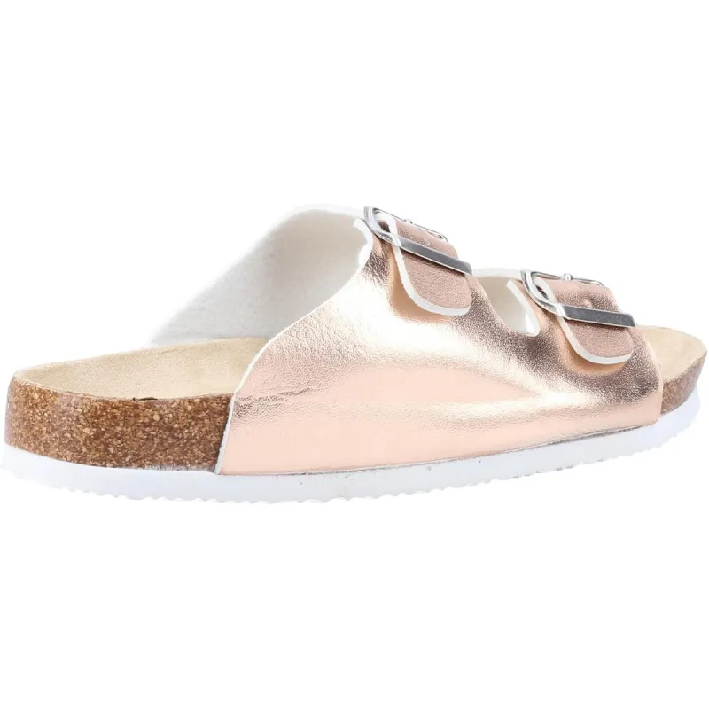 Divaz Nimes Two Buckle Slider Rose Gold - Image 3