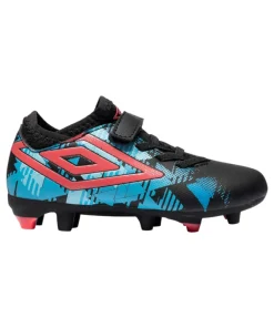 Umbro Kids Football Boot Formation III IRL FG VE Black/Coral Paradise/Light Blue