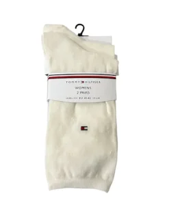 Tommy Hilfiger Womens 2 Pack Socks Off White