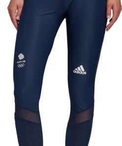 adidas Team GB Womens 7/8 Running Tights - Blue