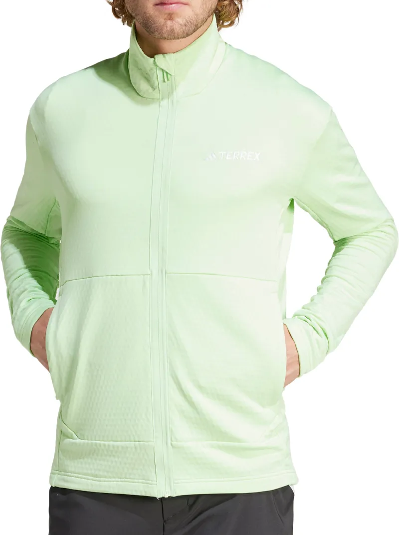adidas Terrex Multi Light Fleece Mens Running Jacket - Green