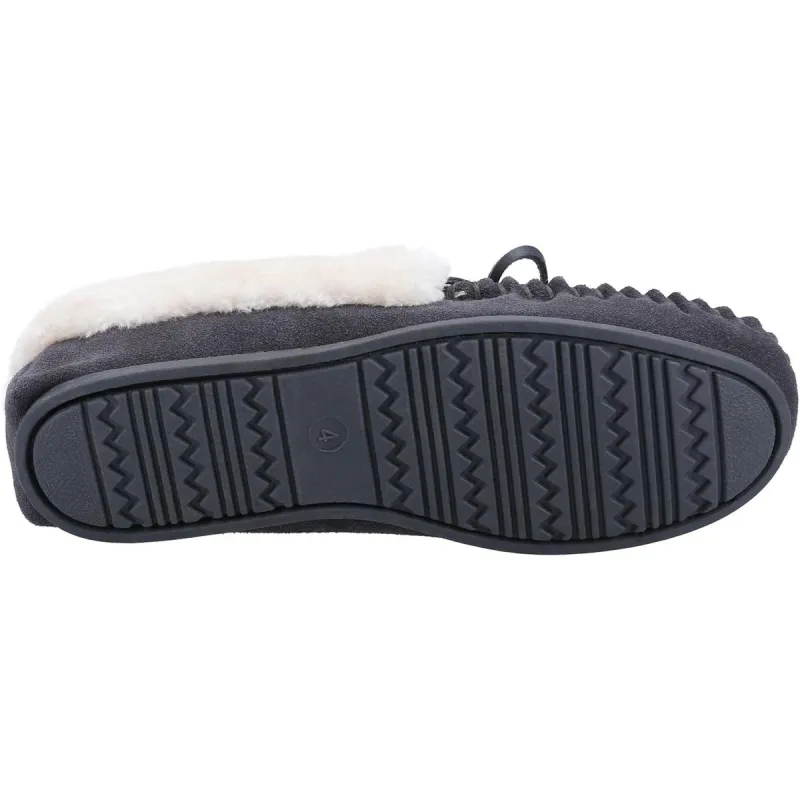 Cotswold Sopworth Slip on Moccasin Slipper Grey - Image 2