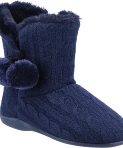 Fleet & Foster Apple Knitted Bootie Slipper Navy