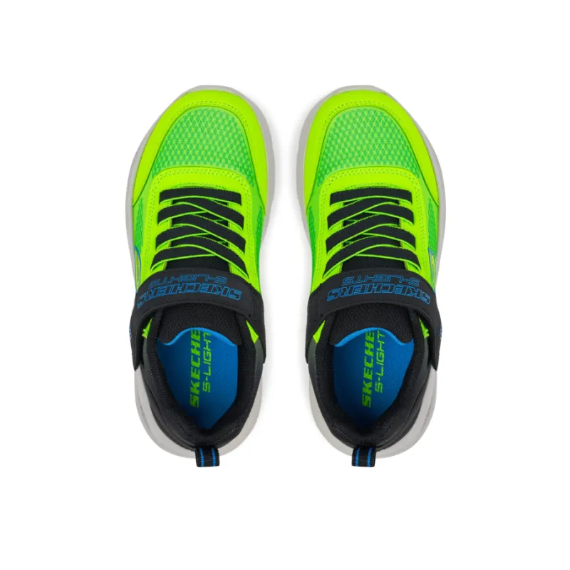 Skechers Boys Trainer S-Lights Meteor Krendox Black/Blue/Lime - Image 2