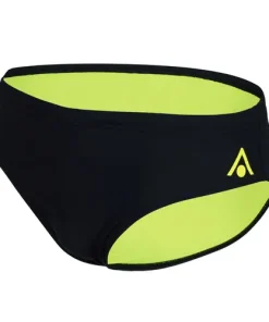 AQUASPHERE MENS ESSENTIAL 8CM SWIM BRIEF BLACK/YELLOW
