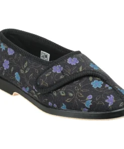 GBS Wilma Ladies Wide Fit Slipper Black