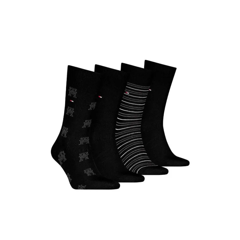 Tommy Hilfiger Mens 4 Pack Socks Black