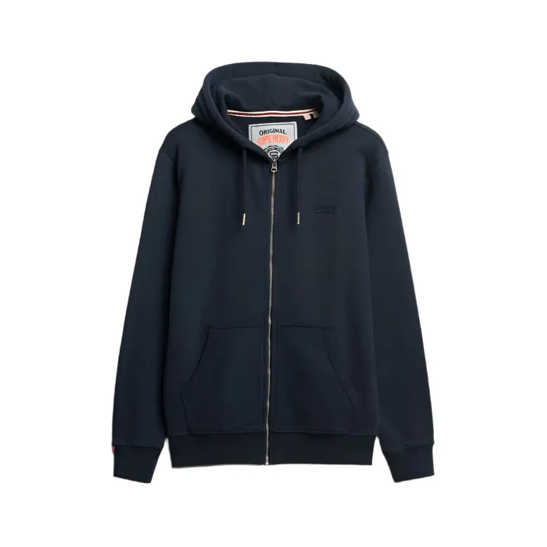 Superdry Mens Hoodie Essential Logo Zip HB Eclipse Navy