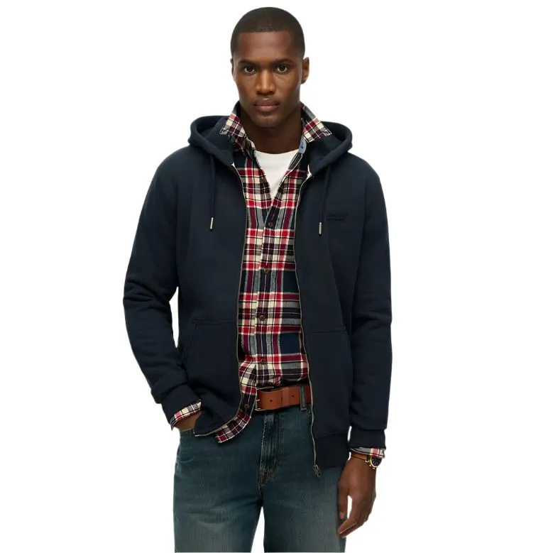 Superdry Mens Hoodie Essential Logo Zip HB Eclipse Navy - Image 2