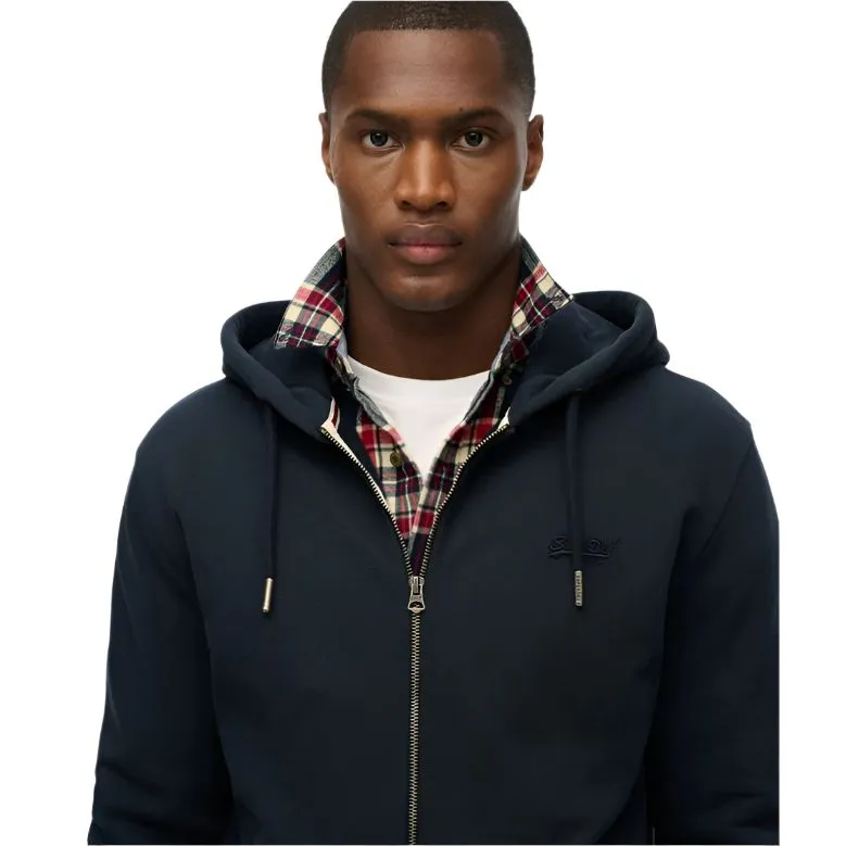 Superdry Mens Hoodie Essential Logo Zip HB Eclipse Navy - Image 3