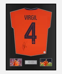 Framed Virgil Van Dijk Signed Netherlands Shirt 2024-25 Home [Classic]