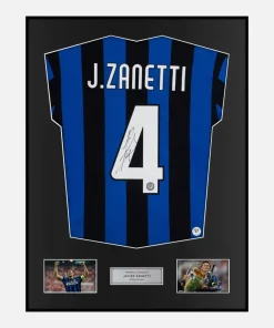 Framed Javier Zanetti Signed Inter Milan Shirt Home 2010 [Classic]