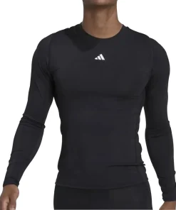 adidas Tech Fit Long Sleeve Mens Training Top - Black