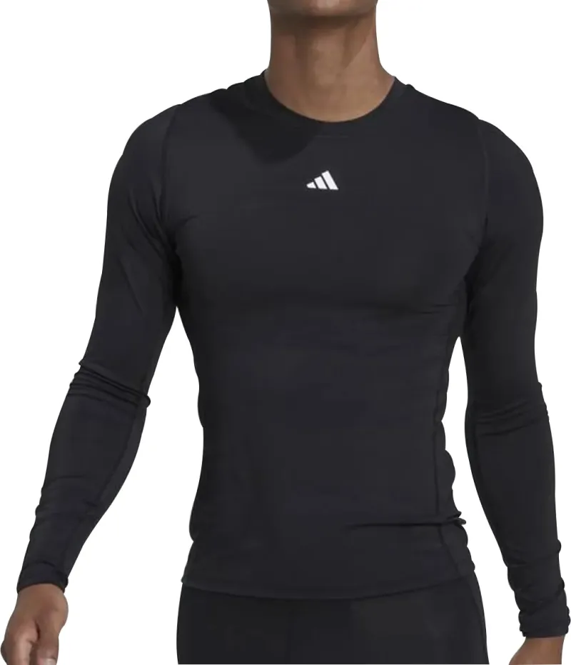 adidas Tech Fit Long Sleeve Mens Training Top - Black