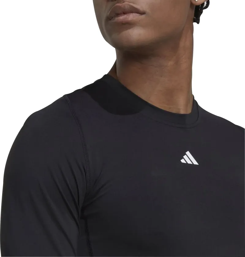 adidas Tech Fit Long Sleeve Mens Training Top - Black - Image 3