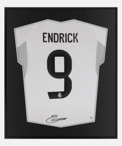 Framed Endrick Signed Shirt, Real Madrid, Number 9 [Lite]