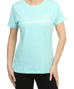 SALTROCK LADIES OCEAN STRIPE T-SHIRT TURQUOISE