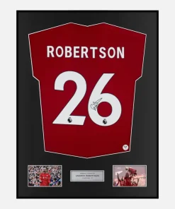 Framed Andrew Robertson Signed Liverpool Shirt 2019-20 Home [Classic]