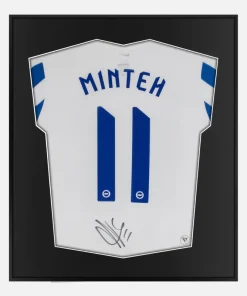 Framed Yankuba Minteh Signed Brighton & Hove Albion Shirt [Lite]