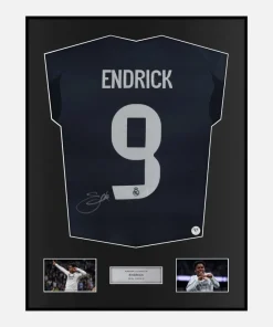Framed Endrick Signed Real Madrid Shirt 2025-26 Away [Classic]