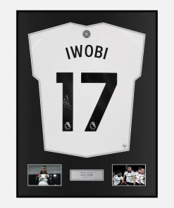 Framed Alex Iwobi Signed Fulham Shirt 2024-25 Home [Classic]