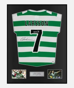 Framed Henrik Larsson Signed Celtic Shirt 2001-02 Home [Classic]