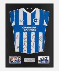 Framed Squad Signed Brighton & Hove Albion Shirt 2025-26 Home [Classic]
