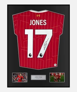 Framed Signed Curtis Jones Liverpool Shirt 2024-25 Home [Classic]