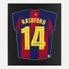 Framed Rashford Signed Shirt, Barcelona Home Jersey [Lite]