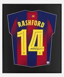 Framed Rashford Signed Shirt, Barcelona Home Jersey [Lite]