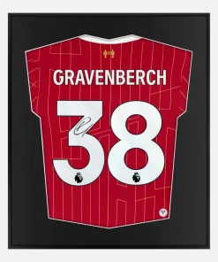 Framed Gravenberch Signed Liverpool Shirt 2024-25 Home [Lite]