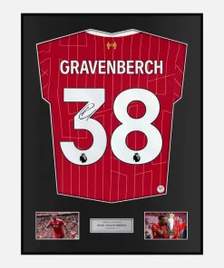 Framed Signed Ryan Gravenberch Liverpool Shirt 2024-25 Home [Classic]