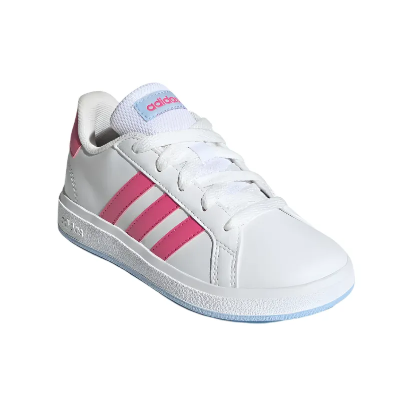 Adidas Girls Trainer Grand Court 2.0 K Cloud White/Pulse Magenta/Glow Blue
