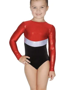 ROCH VALLEY LONGSLEEVE RIO LEOTARD BLACK/SILVER/RED