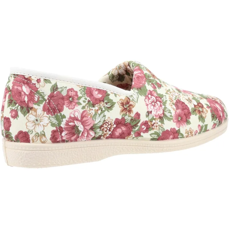 Mirak Patricia Cotton Slip On Summer Shoe Beige - Image 3