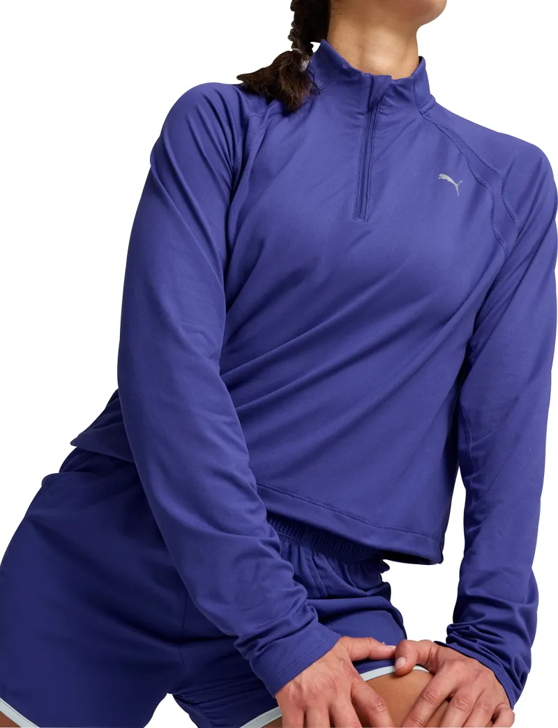 Puma Run CloudSpun Half Zip Long Sleeve Womens Running Top - Blue - Image 3