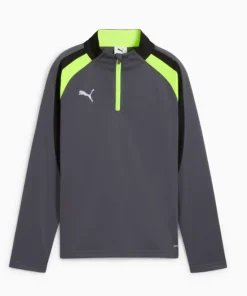 Puma Junior ¼ Zip Training Top Individual LIGA Galactic Gray/Yellow Alert