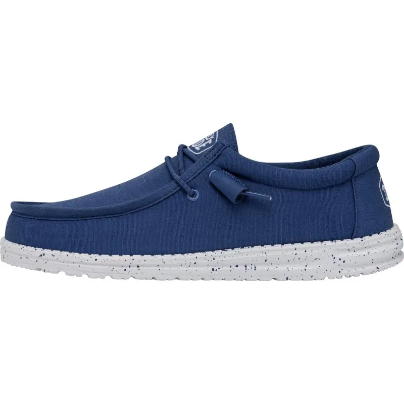 HEYDUDE Wally Slub Canvas Shoe True Blue - Image 3
